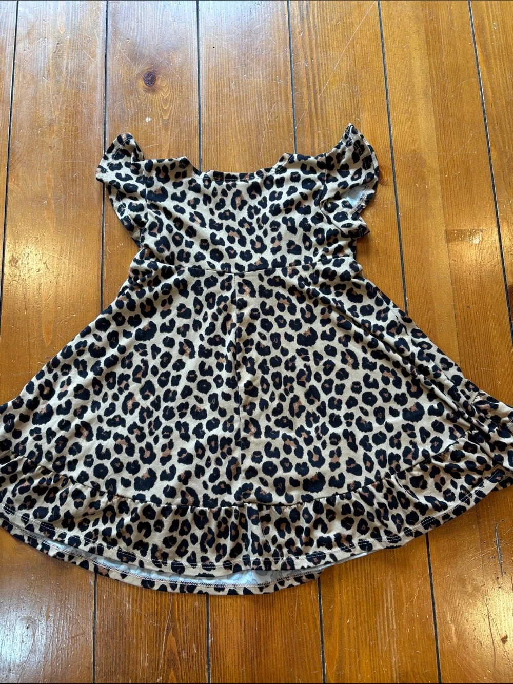 Bonnie Baby Leopard Print Tiered Ruffle Hem Kids Dress Size 24 Months EUC